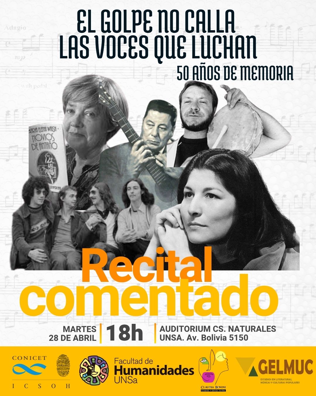 RECITAL COMENTADO El Golpe no calla las voces que luchan. 50 años de memoria